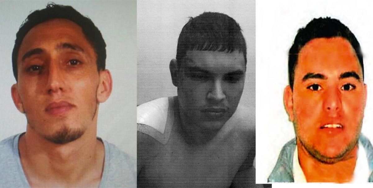 De izquierda a derecha, los tres principales procesados por los atentados de Catalunya de agosto de 2017: Driss Oukabir, Mohamed Houli Chemlal (al poco de ser rescatado por los bomberos tras la explosión del chalé de Alcanar) y Said Ben Iazza. De izquierda a derecha, los tres principales procesados por los atentados de Catalunya de agosto de 2017: Driss Oukabir, Mohamed Houli Chemlal (al poco de ser rescatado por los bomberos tras la explosión del chalé de Alcanar) y Said Ben Iazza.