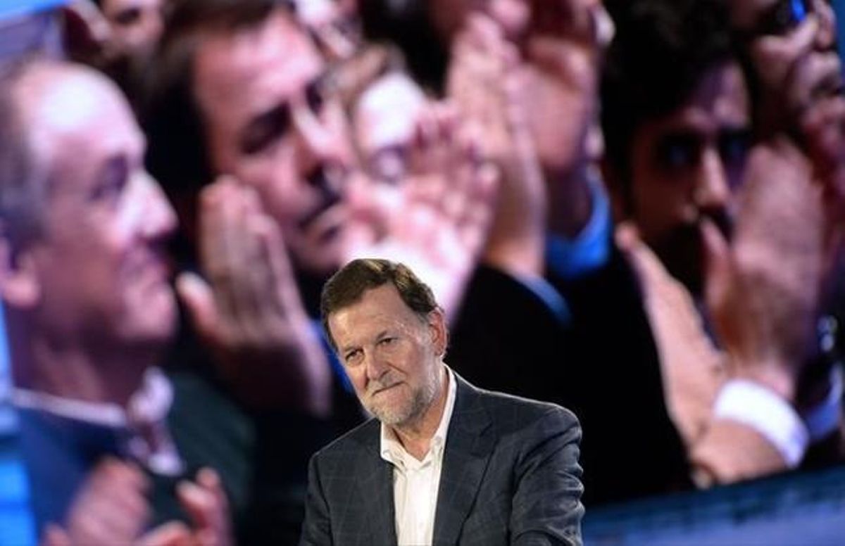 Mariano Rajoy, anoche, en el mitin que dio en Pontevedra tras sufrir la agresión. Mariano Rajoy, anoche, en el mitin que dio en Pontevedra tras sufrir la agresión.