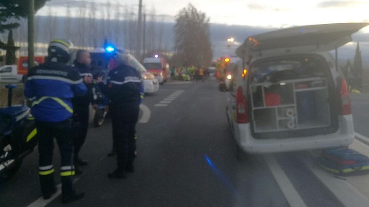 Primeras imágenes del accidente de tren en Perpinyà.