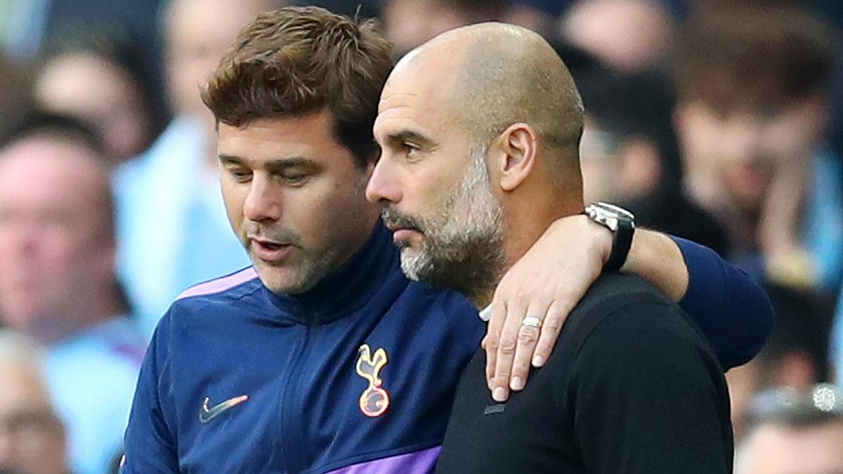 Pochettino y Guardiola, en su último enfrentamiento con el Tottenham y el City. Pochettino y Guardiola, en su último enfrentamiento con el Tottenham y el City.