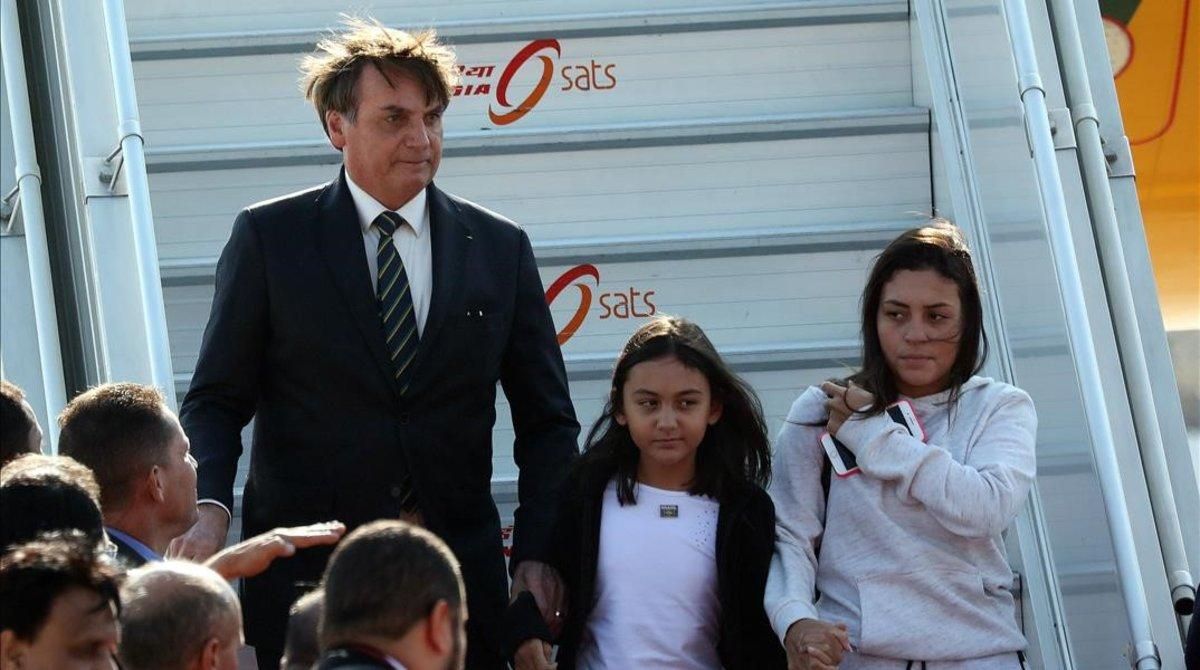 Jair Bolsonaro a su llegada a la India. Jair Bolsonaro a su llegada a la India.