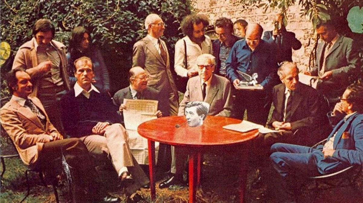 Encuentro de los miembros del Oulipo en Boulogne-sur-Mer, en 1975.
