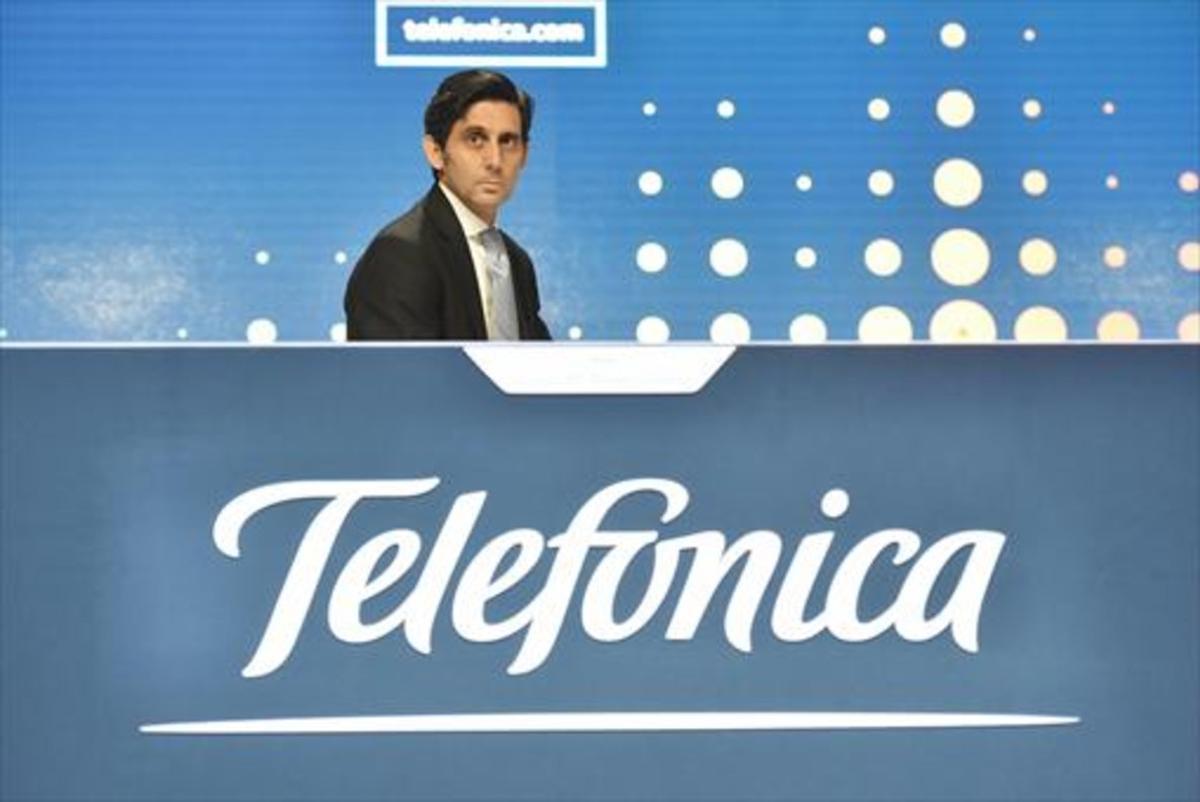 El presidente de Telefonica, José María Álvarez-Pallete, en la junta general de accionistas de la empresa.