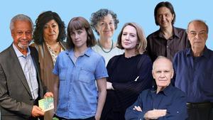 De izquierda a derecha, el Nobel , Abdulrazak Gurnah, Almudena Grandes, Sara Mesa, Maria Barbal, Paula Hawkins, Cormac McCarthy, Santiago Lorenzo y Enrique Vila-Matas. 