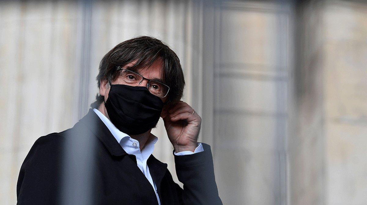 Puigdemont, en el juzgado de Bruselas donde se celebra una audiencia sobre una nueva orden de detención europea, el 23 de junio. Puigdemont, en el juzgado de Bruselas donde se celebra una audiencia sobre una nueva orden de detención europea, el 23 de junio.