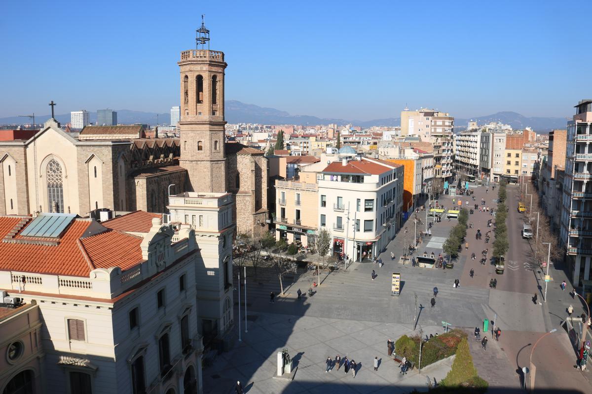 Vista del paseo de la Plaça Major de Sabadell