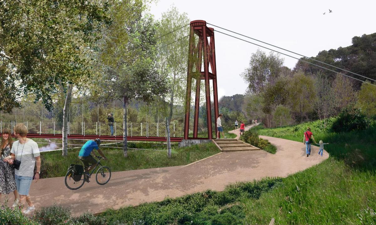 Comencen les obres de la passarel·la per a vianants que creuarà el riu Ripoll a Barberà del Vallès