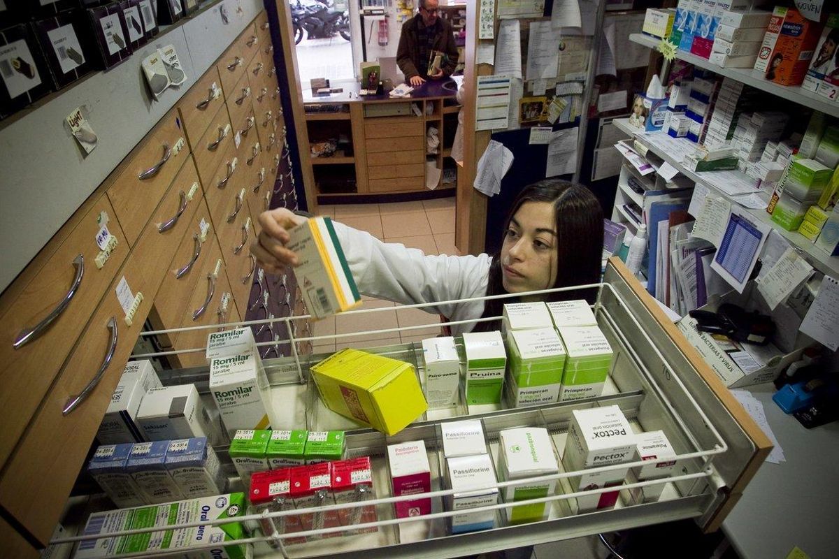 Almacén con medicamentos de una farmacia de Barcelona. Almacén con medicamentos de una farmacia de Barcelona.