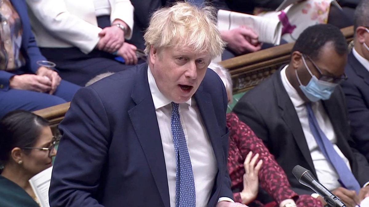 Captura de vídeo de la intervención de Boris Johnson en el parlamento