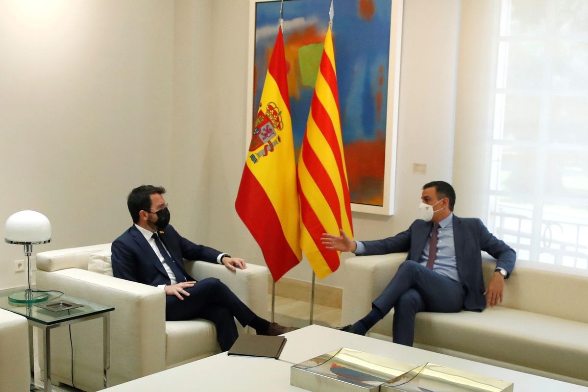 El presidente de la Generalitat, Pere Aragonès y el del Gobierno, Pedro Sánchez. El presidente de la Generalitat, Pere Aragonès y el del Gobierno, Pedro Sánchez.