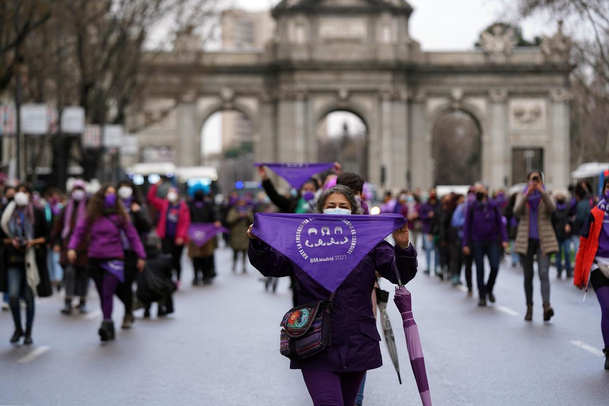 Manifestación feminista el 8M, Día de la Mujer.