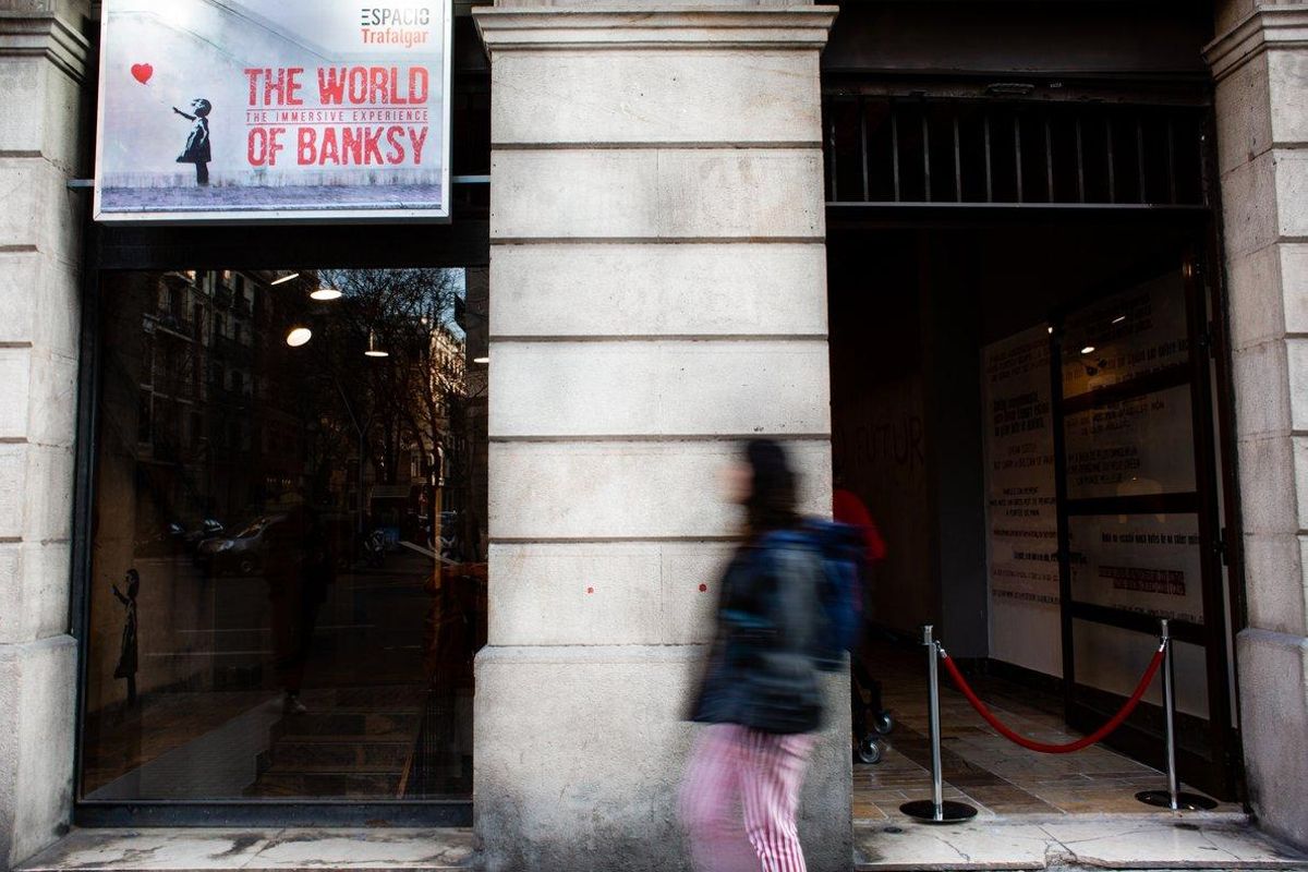 Entrada de la exposición ’The world of Banksy’. Entrada de la exposición ’The world of Banksy’.