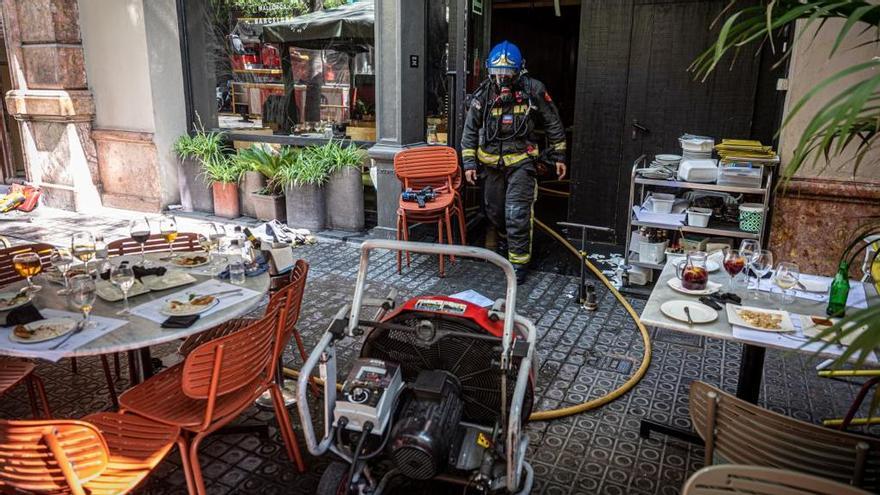 Incendio en el restaurante Cervecería Catalana de Barcelona