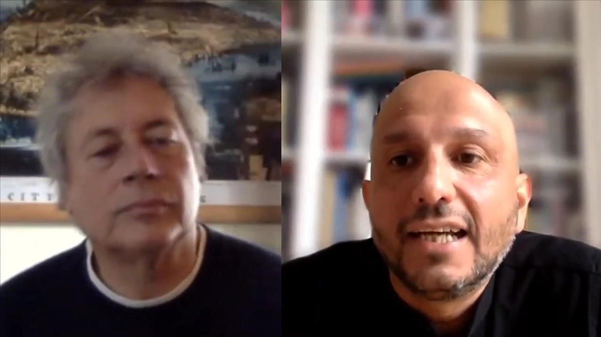 Alessandro Baricco y Jorge Carrión  charlan via skype desde sus respectivos domicilios en Turín y Barcelona. 