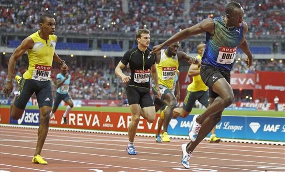Usain Bolt, el 6 de juliol de París, on va guanyar els 200 metres. Usain Bolt, el 6 de juliol de París, on va guanyar els 200 metres.