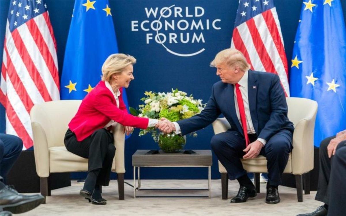 La presidenta de la Comisión Europea, Ursula von der Leyen, y el presidente de EEUU, Donald Trump, en Davos. La presidenta de la Comisión Europea, Ursula von der Leyen, y el presidente de EEUU, Donald Trump, en Davos.