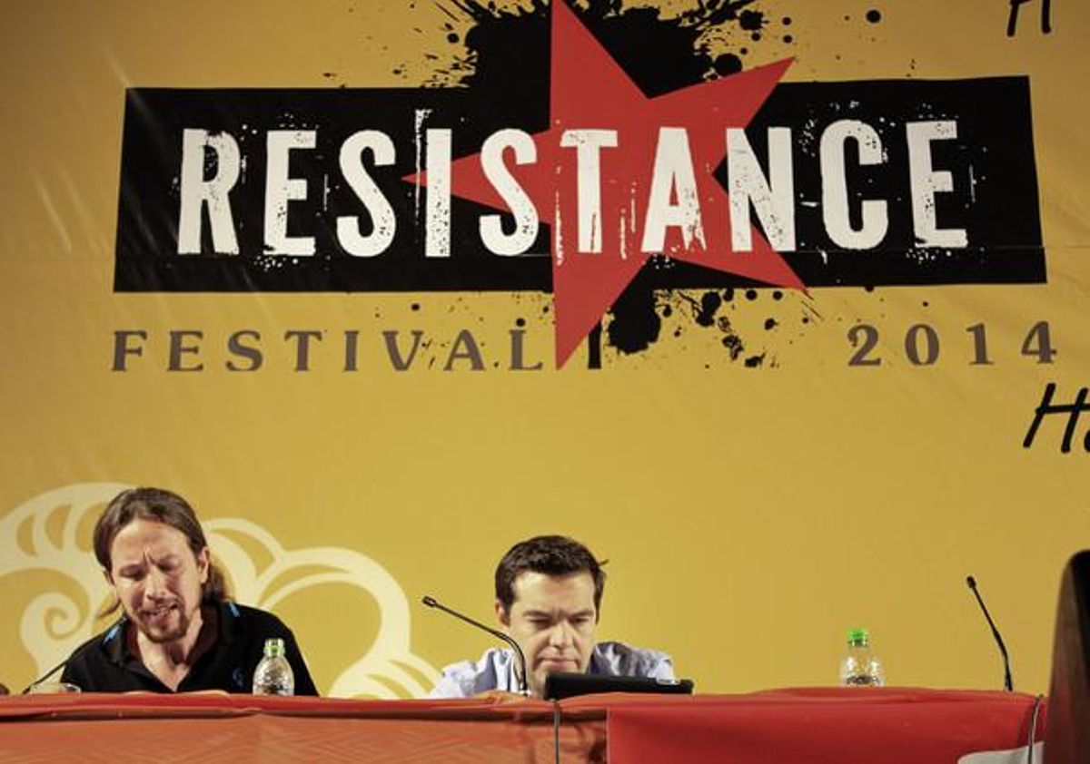 Pablo Iglesias, con Alexis Tsipras, este sábado, en Atenas. Pablo Iglesias, con Alexis Tsipras, este sábado, en Atenas.