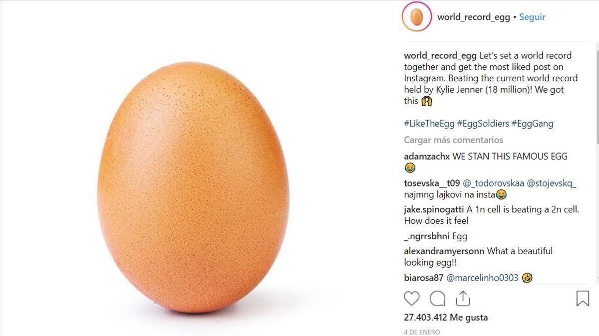 Un huevo se convierte en la publicación más 'me gusta' en Instagram