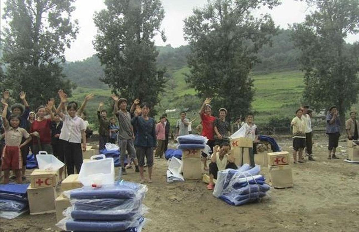 Danmificados de las inundaciones en Corea del Norte. Danmificados de las inundaciones en Corea del Norte.
