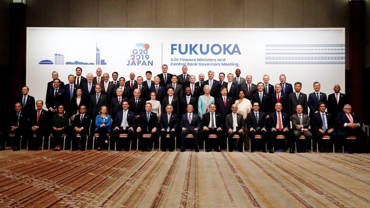Los ministros de finanzas del G20 reunidos en Fukuoka (Japón).