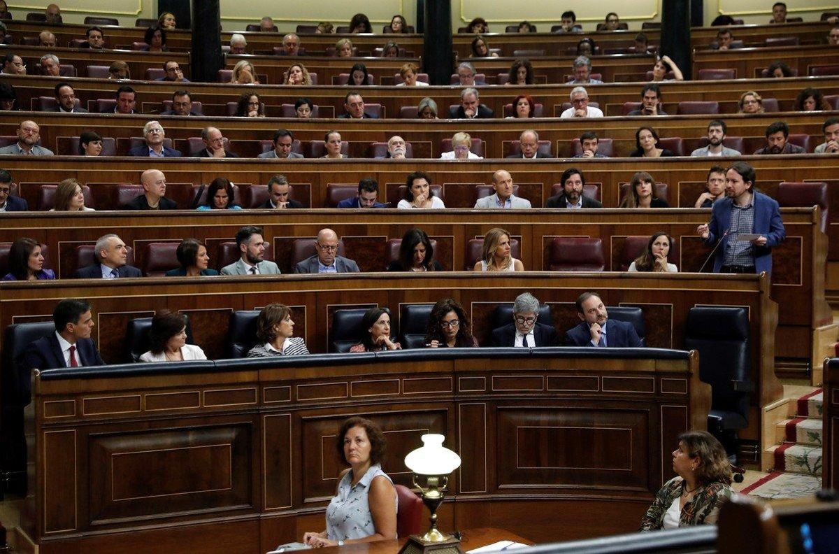 Bancada del partido de Unidas Podemos en el Congreso de los Diputados. Bancada del partido de Unidas Podemos en el Congreso de los Diputados.