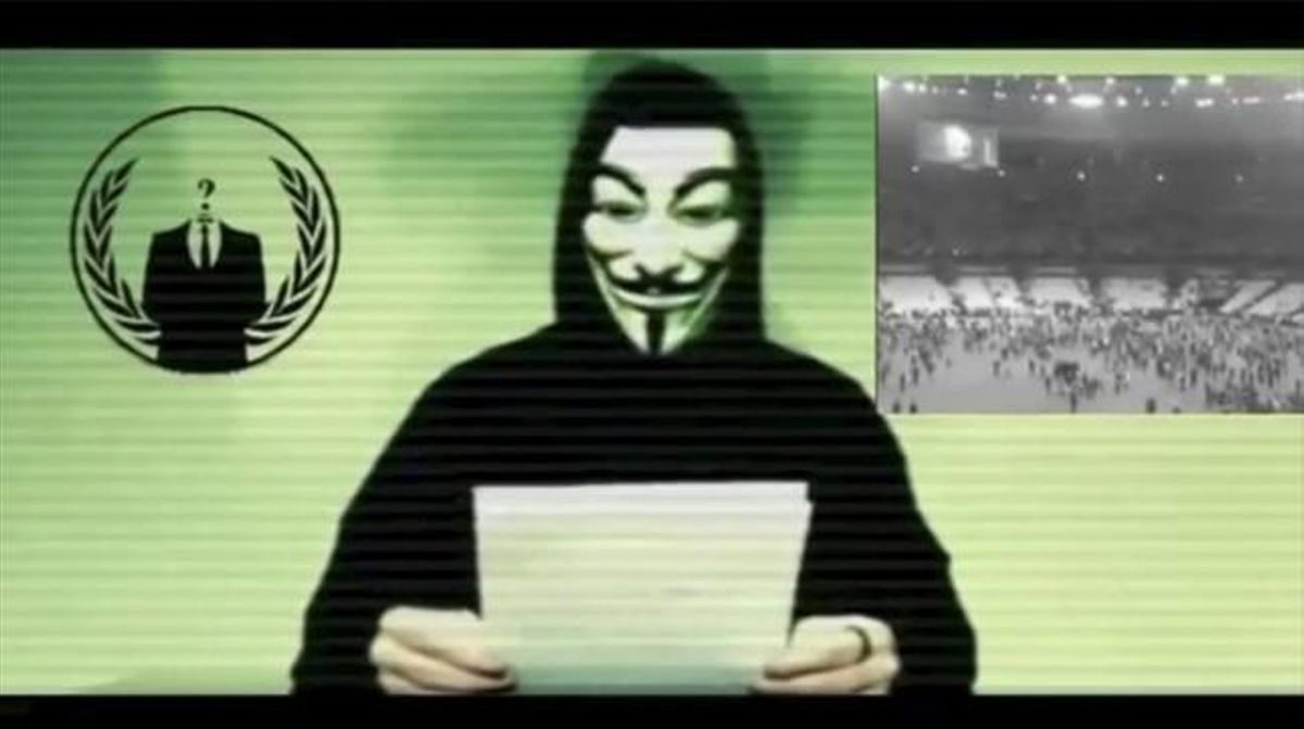 Una captura del vídeo publicado este lunes por Anonymous donde los activistas declaran la guerra total al Estado Islámico. Una captura del vídeo publicado este lunes por Anonymous donde los activistas declaran la guerra total al Estado Islámico.