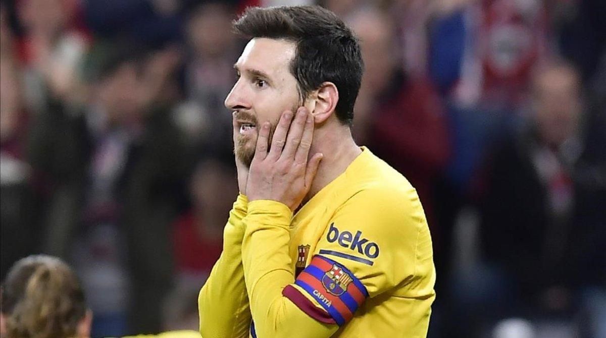 Leo Messi volvió a vivir y experimentar, en San Mamés, otra desesperante noche Leo Messi volvió a vivir y experimentar, en San Mamés, otra desesperante noche