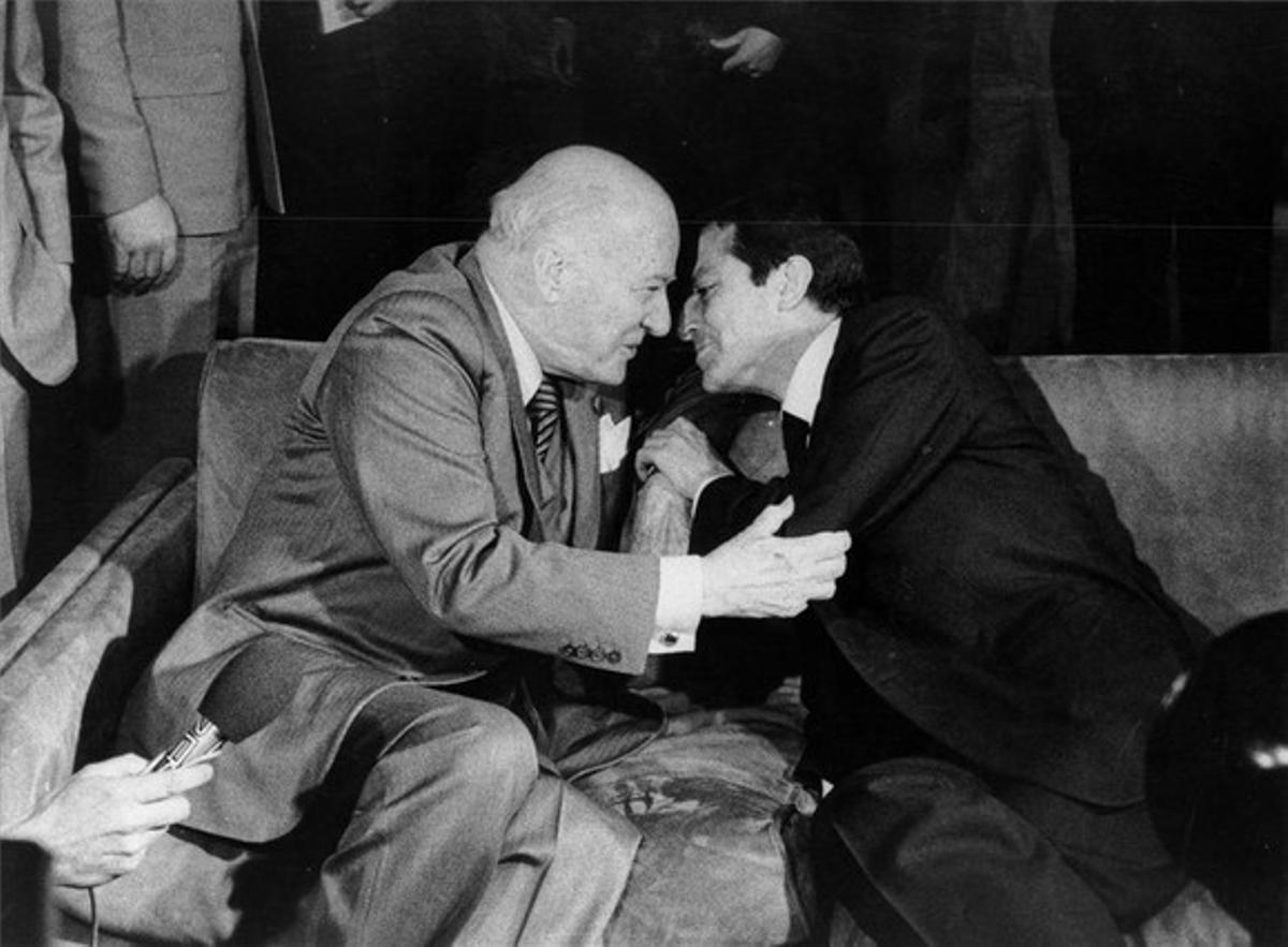 Tarradellas y Suárez, en una imagen de 1979. Tarradellas y Suárez, en una imagen de 1979.