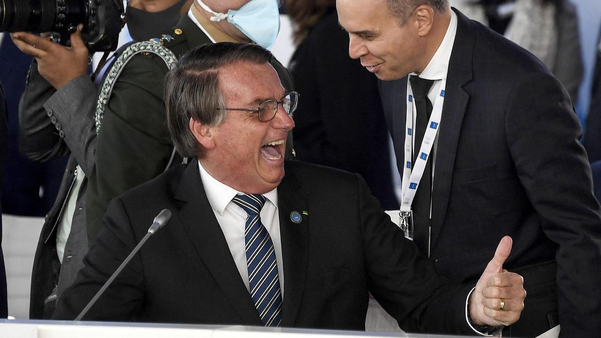 El presidente de Brasil, Jair Bolsonaro, en Roma en el marco de la celebración del G-20.