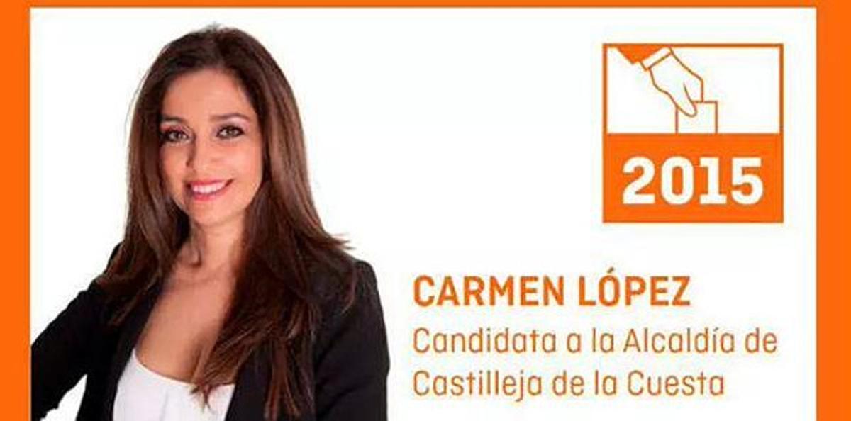 Cartel electoral de Carmen López, concejala de Ciudadanos en Castilleja de la Cuesta (Sevilla), en las pasadas elecciones municipales.