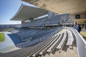 Una imagen de la tribuna del estadio olímpico de Montjuïc, que acogerá los partidos del Barça de la próxima temporada