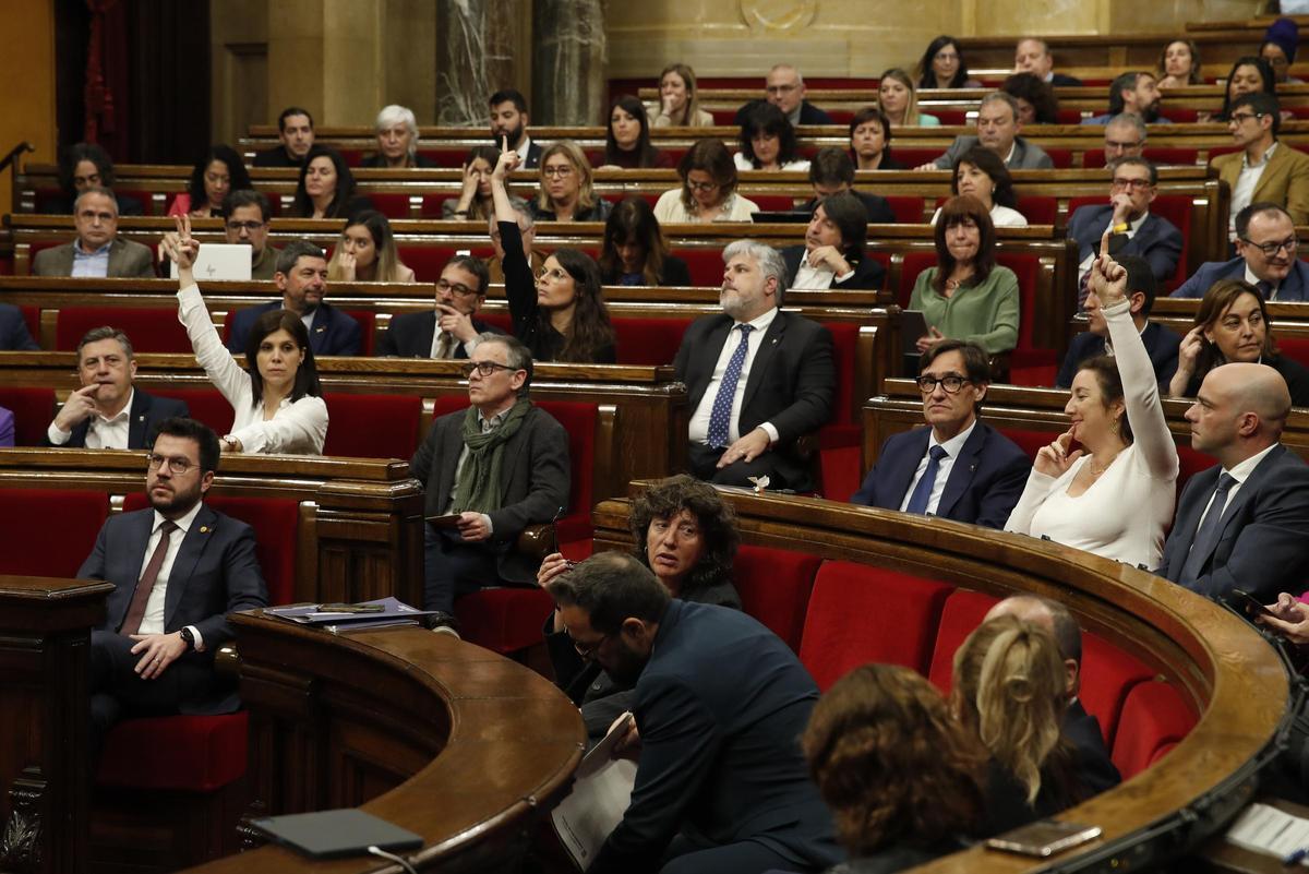El pleno del Parlament, durante una votación El pleno del Parlament, durante una votación