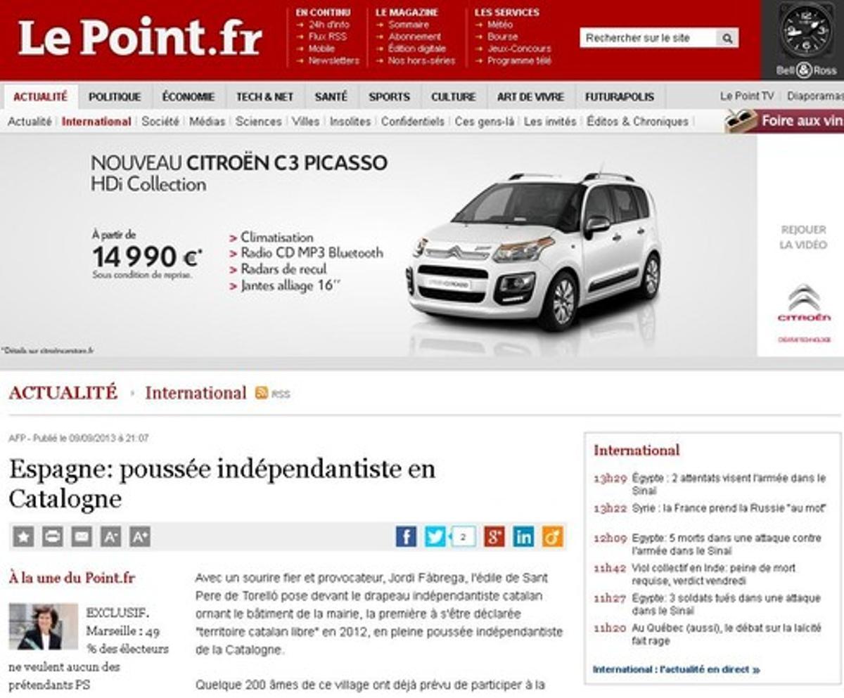 Noticia de la Diada en ’Le Point’. Noticia de la Diada en ’Le Point’.