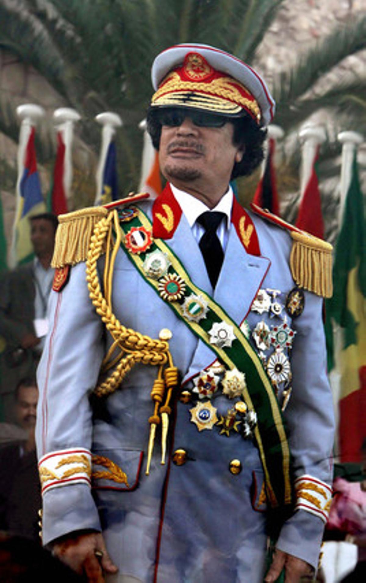 (1/9/2009) Gadafi, en Trípoli, durante las celebraciones de los 40 años de su llegada al poder.