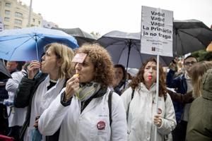 Huelga de médicos de primaria en Barcelona en noviembre de 2018.