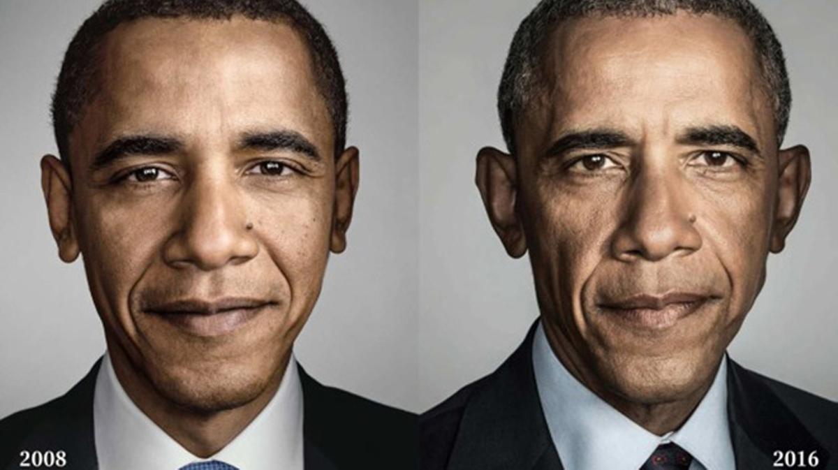 El fotógrafo free-lance Dan Winters retrata a Obama ocho años después.