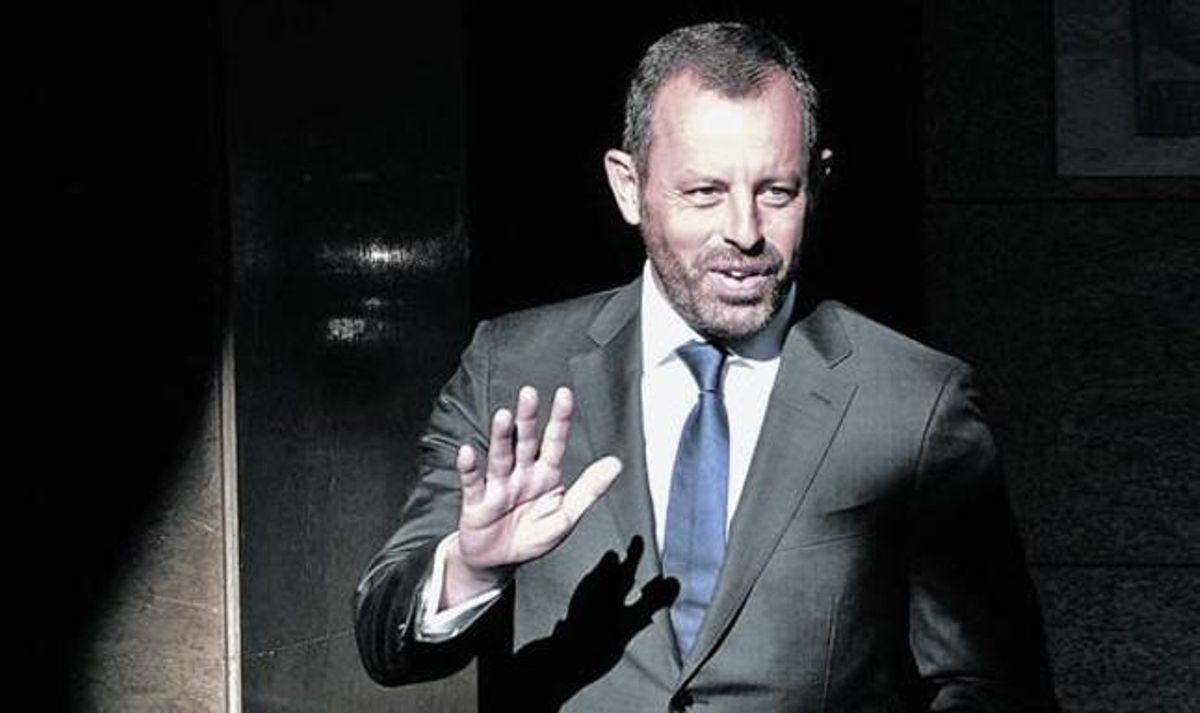 Sandro Rosell, en su llegada a la Audiencia Nacional de Madrid, ayer. Sandro Rosell, en su llegada a la Audiencia Nacional de Madrid, ayer.