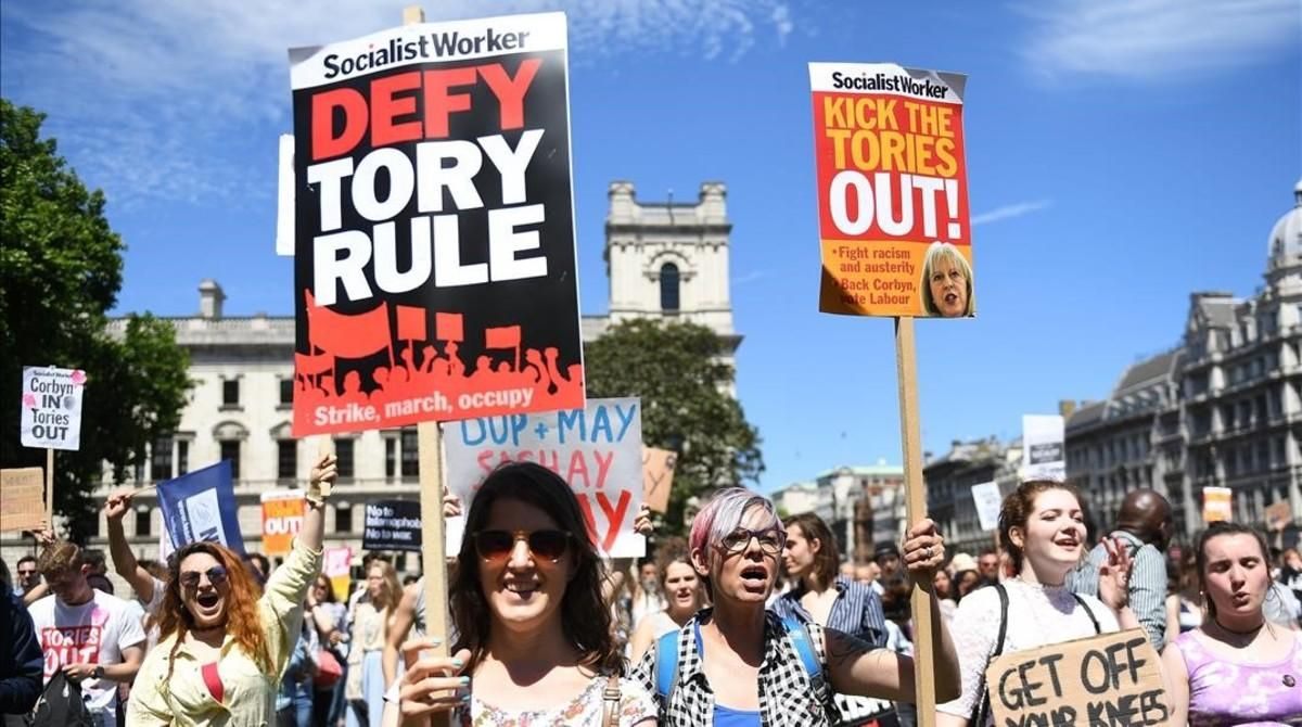 Manifestación contra el Gobierno de Theresa May en Londres. Manifestación contra el Gobierno de Theresa May en Londres.