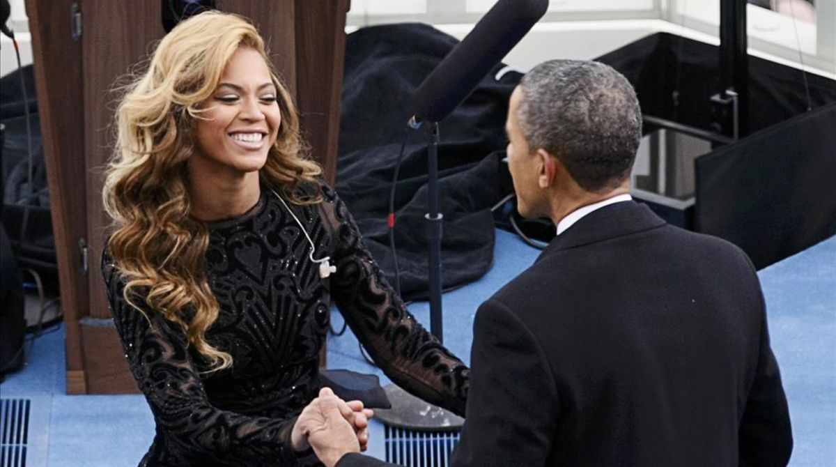 Beyoncé, en 2013, durante el acto de la segunda investidura de Barack Obama como presidente de EEUU. Beyoncé, en 2013, durante el acto de la segunda investidura de Barack Obama como presidente de EEUU.