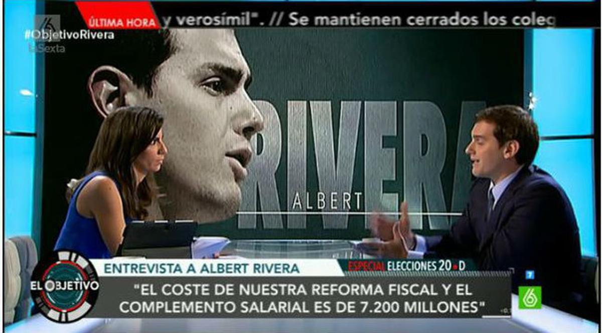 Albert Rivera con Ana Pastor, en ’El objetivo’.
