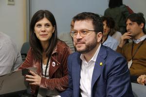 La portavoz de ERC, Marta Vilalta, y el vicepresidente del Govern, Pere Aragonès.