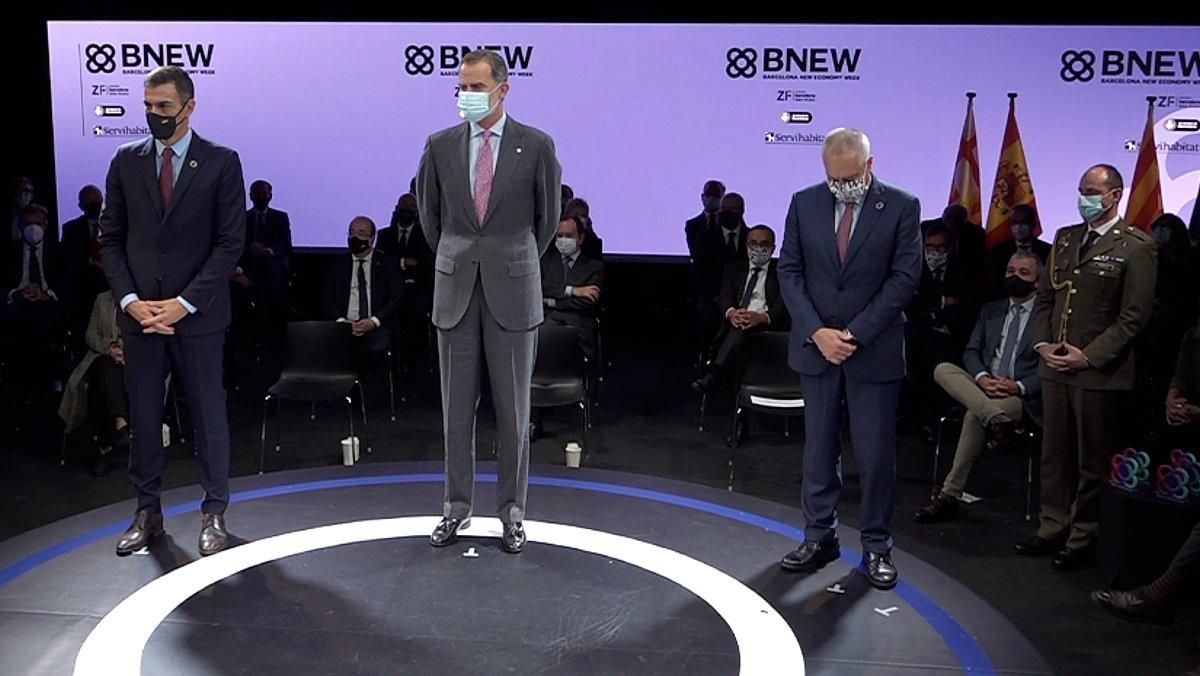 El Rey durante su intervención en el BNEW. El Rey durante su intervención en el BNEW.