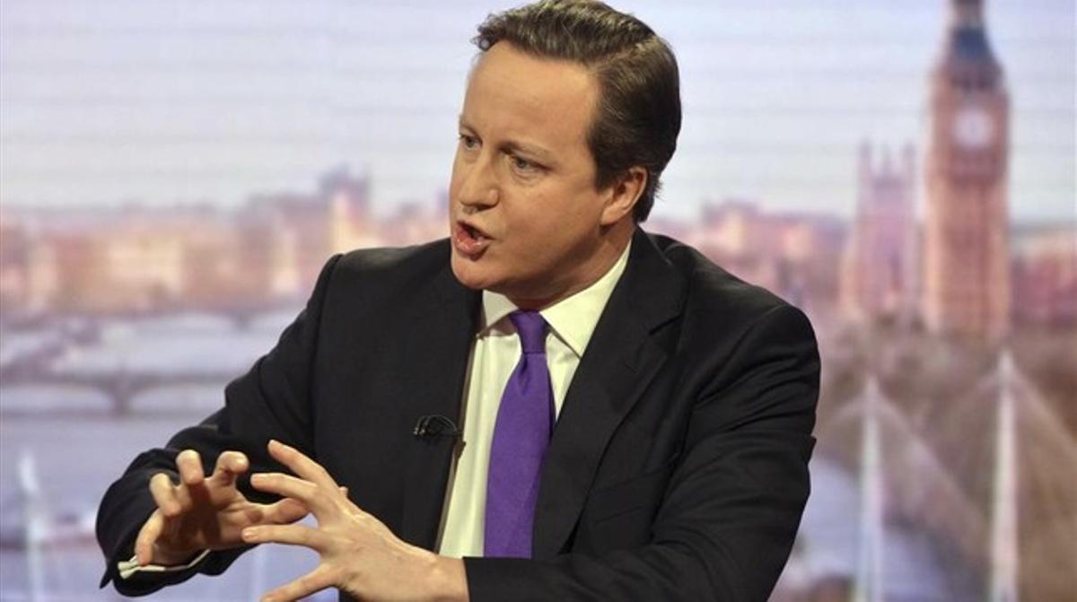 Cameron habla en un programa de televisión de la BBC, este domingo.