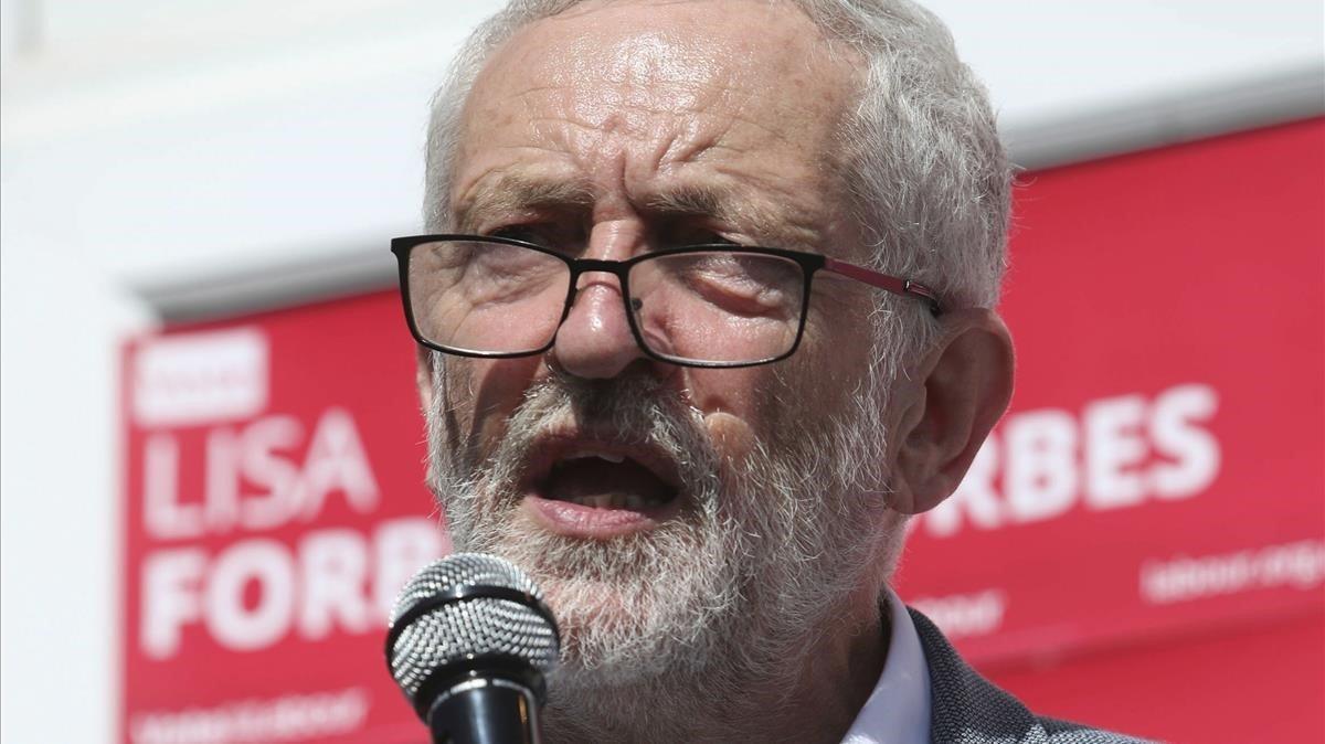 El líder laborista Jeremy Corbyn en un acto de partido este sábado 1 de junio. 