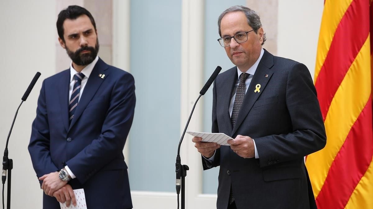 El president del Govern, Quim Torra y el presidente del Parlament, Roger Torrent. El president del Govern, Quim Torra y el presidente del Parlament, Roger Torrent.