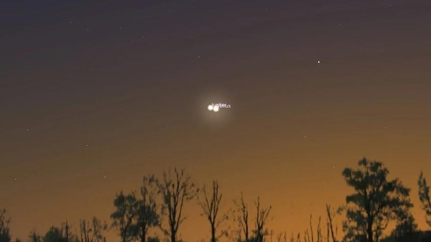 Así se ha visto la alineación Venus-Júpiter en Barcelona