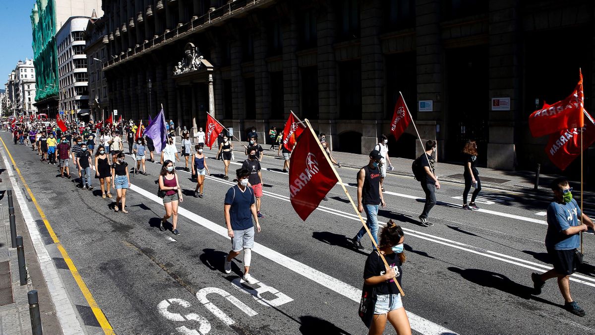 Manifestación de Arran en la Diada de 2020, en Barcelona. Manifestación de Arran en la Diada de 2020, en Barcelona.