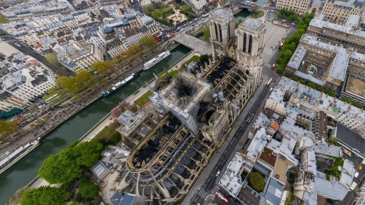 Vista aérea de Notre Dame.