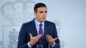 Pedro Sánchez, durante su rueda de prensa posterior al Consejo de Ministros del pasado 4 de agosto. 