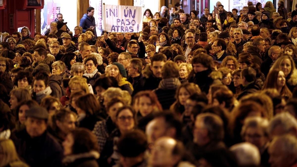 Manifestación feminista convocada en Pamplona, en una imagen de archivo Manifestación feminista convocada en Pamplona, en una imagen de archivo